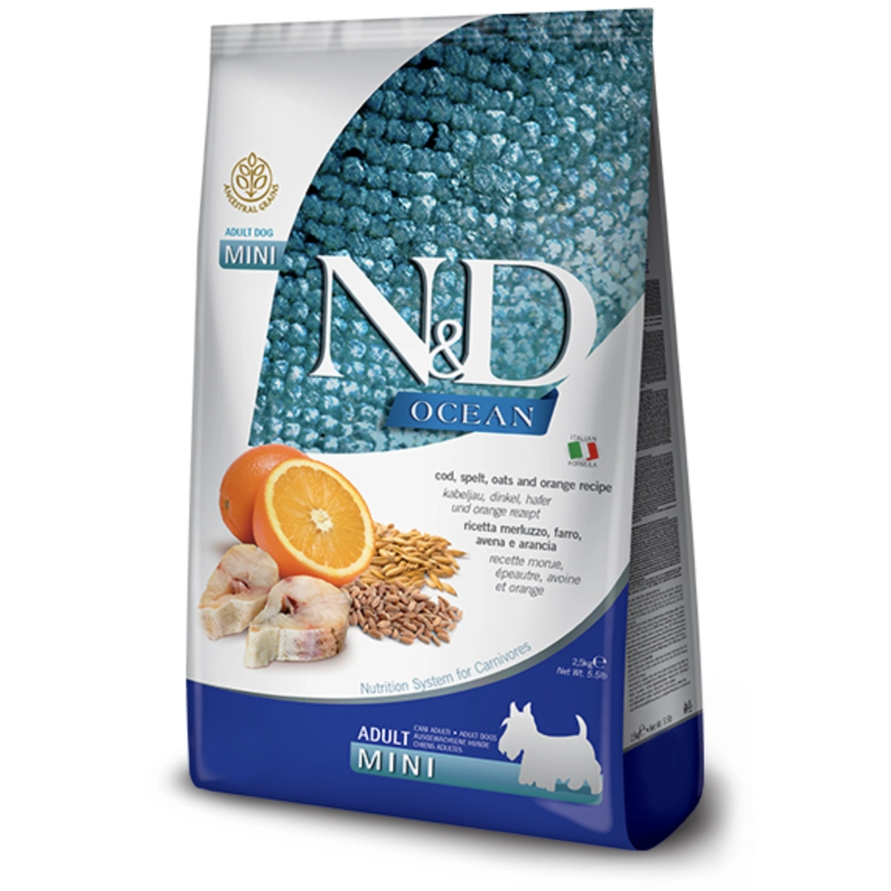 Farmina Dog N&D Low Grain Ocean Cod, Spelt, Oats&Orange Adult Mini 