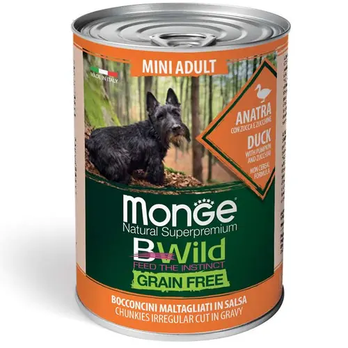Monge Dog Wet Bwild Grain Free Mini Adult Качка з гарбузом і цукіні