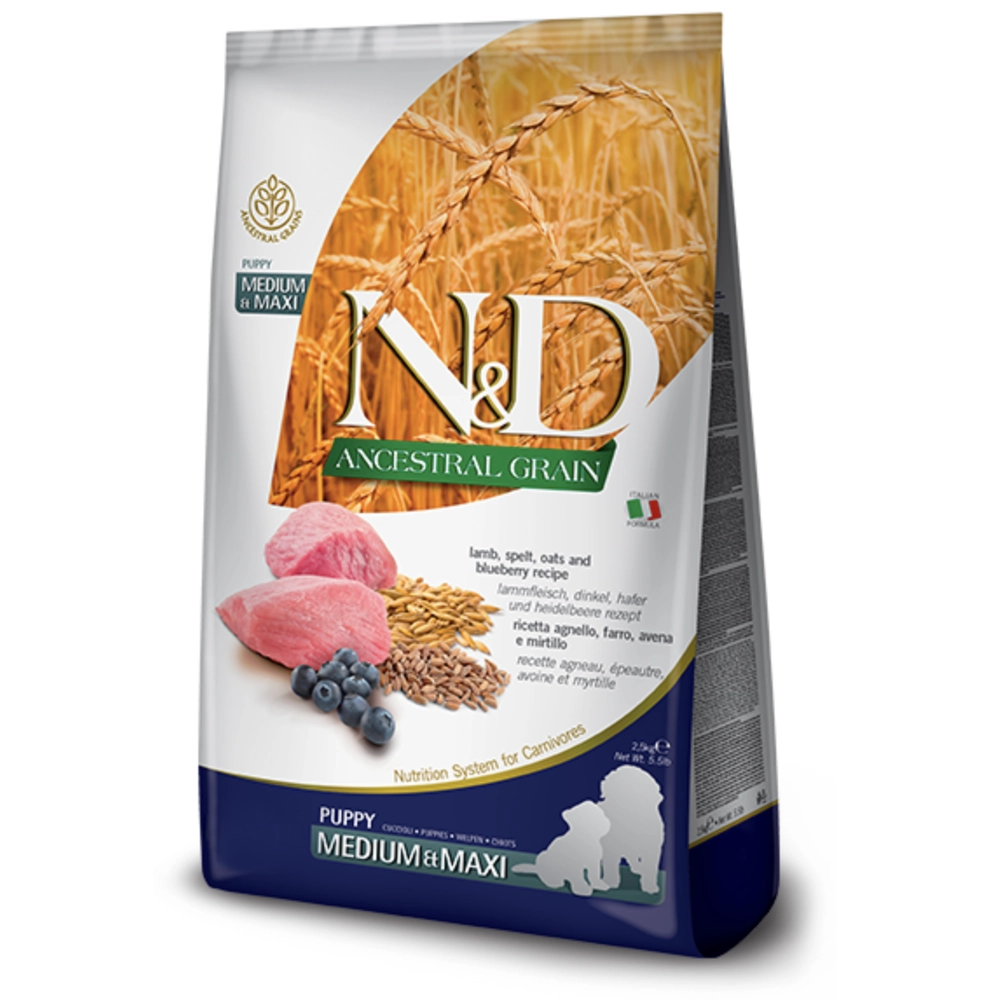 Farmina Dog N&D Low Grain Lamb&Blueberry Puppy Medium&Maxi  