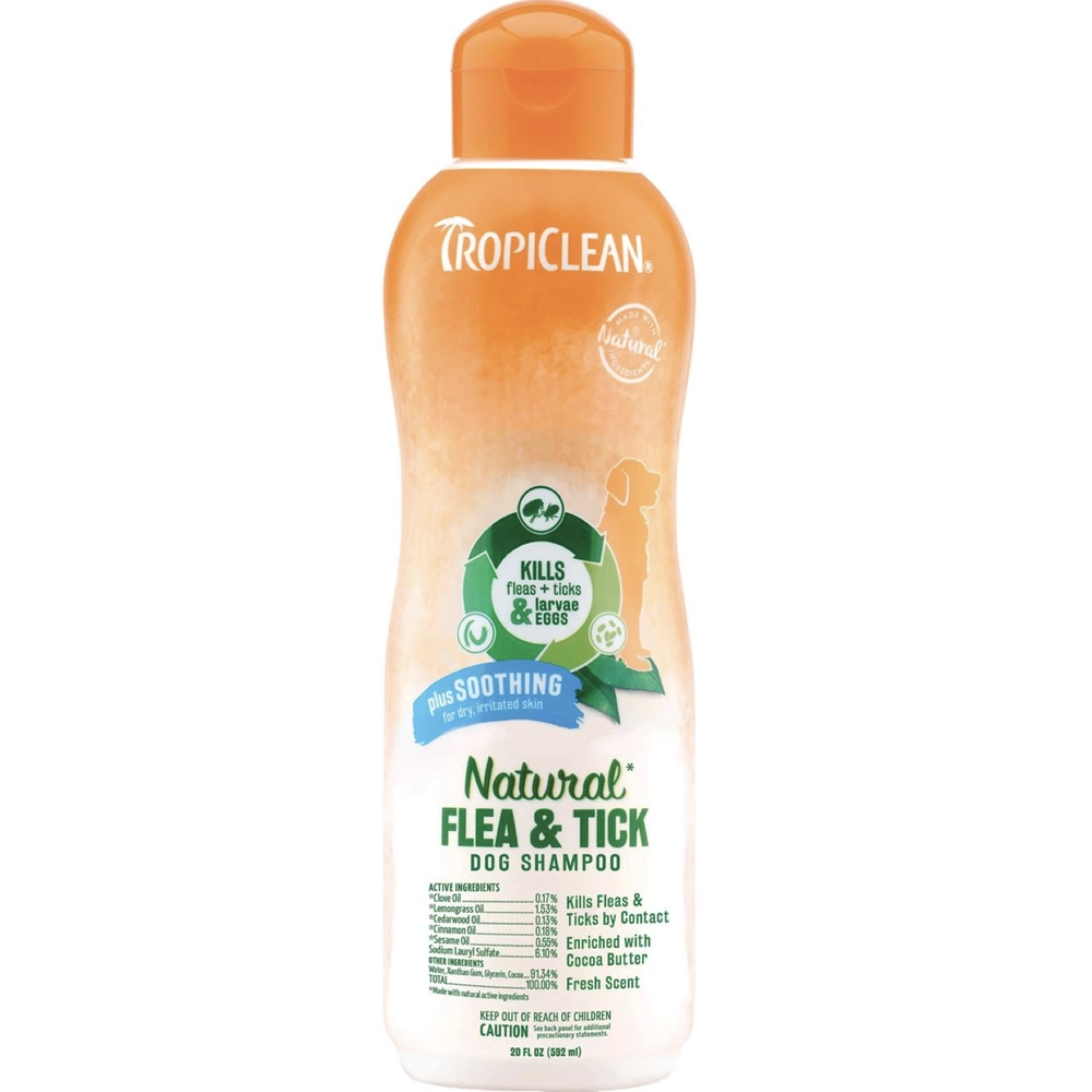 Tropiclean Flea & Tick Plus Soothing Dog Shampoo 