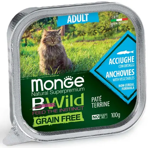 Monge Cat Bwild Grain Free Pate Анчоус з овочами