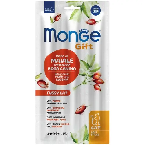 Monge Gift Fussy Cat Свинина з шипшиною і сиром