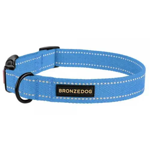 BronzeDog Брезент Нашийник для собак Блакитний