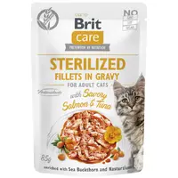Brit Care Cat Sterilized Fillets in Gravy с лососем и тунцом
