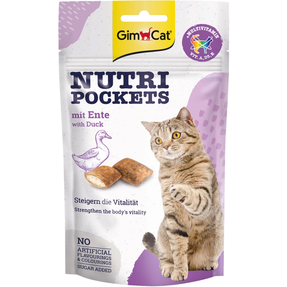 GimCat Nutri Pockets з качкою та мультивітамінами 