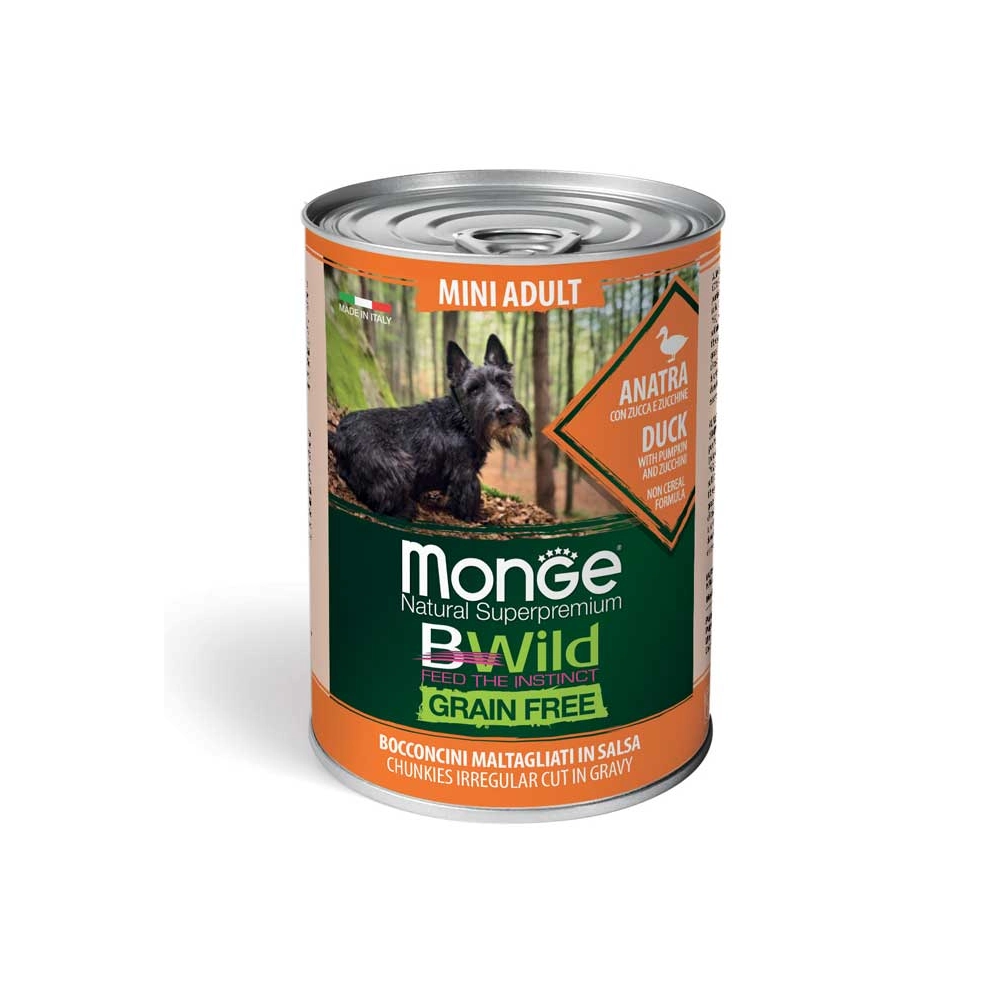 Monge Dog Wet Bwild Grain Free Mini Adult Качка з гарбузом і цукіні 