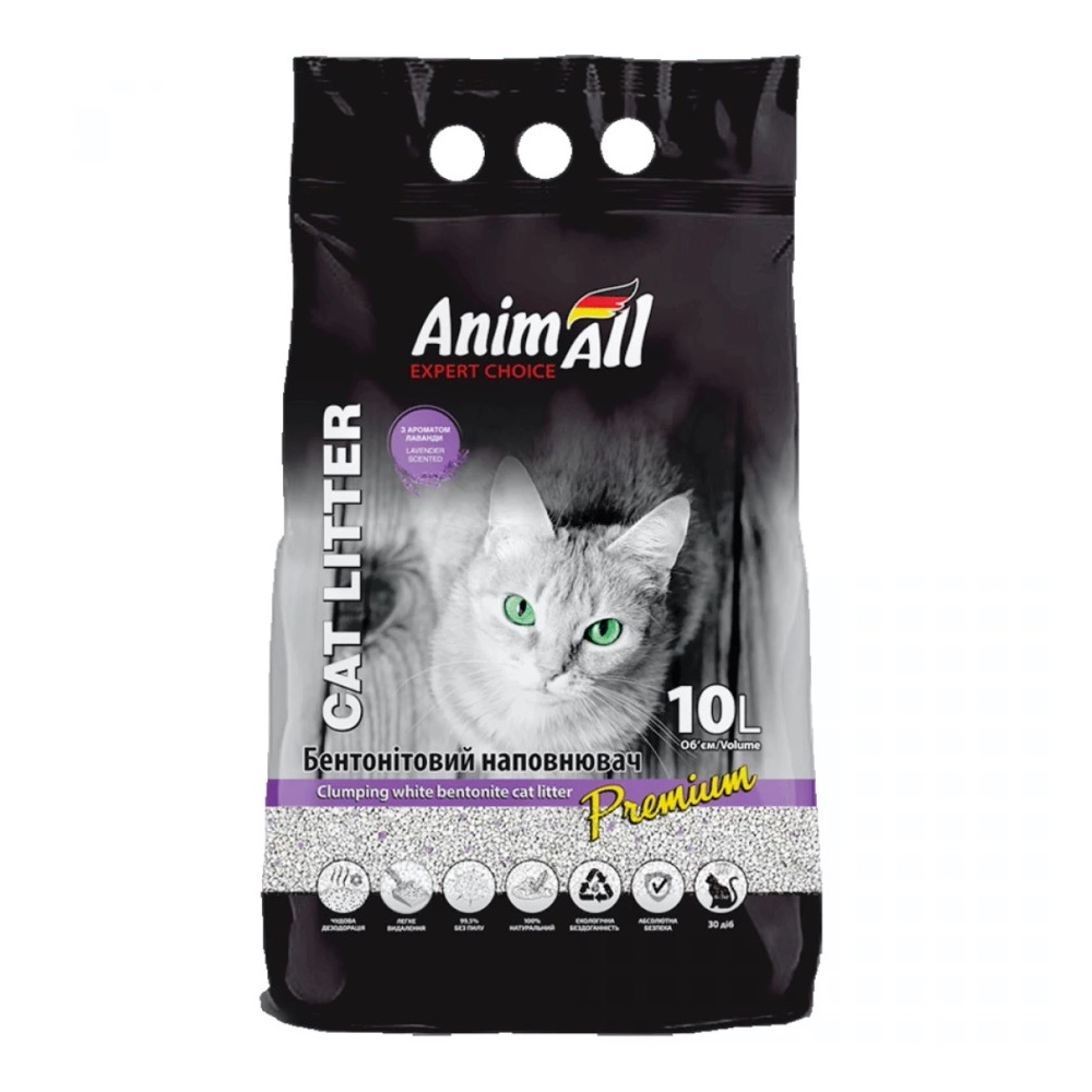 AnimAll Premium Clumping White Bentonite Cat Litter Lavender  - фото 2