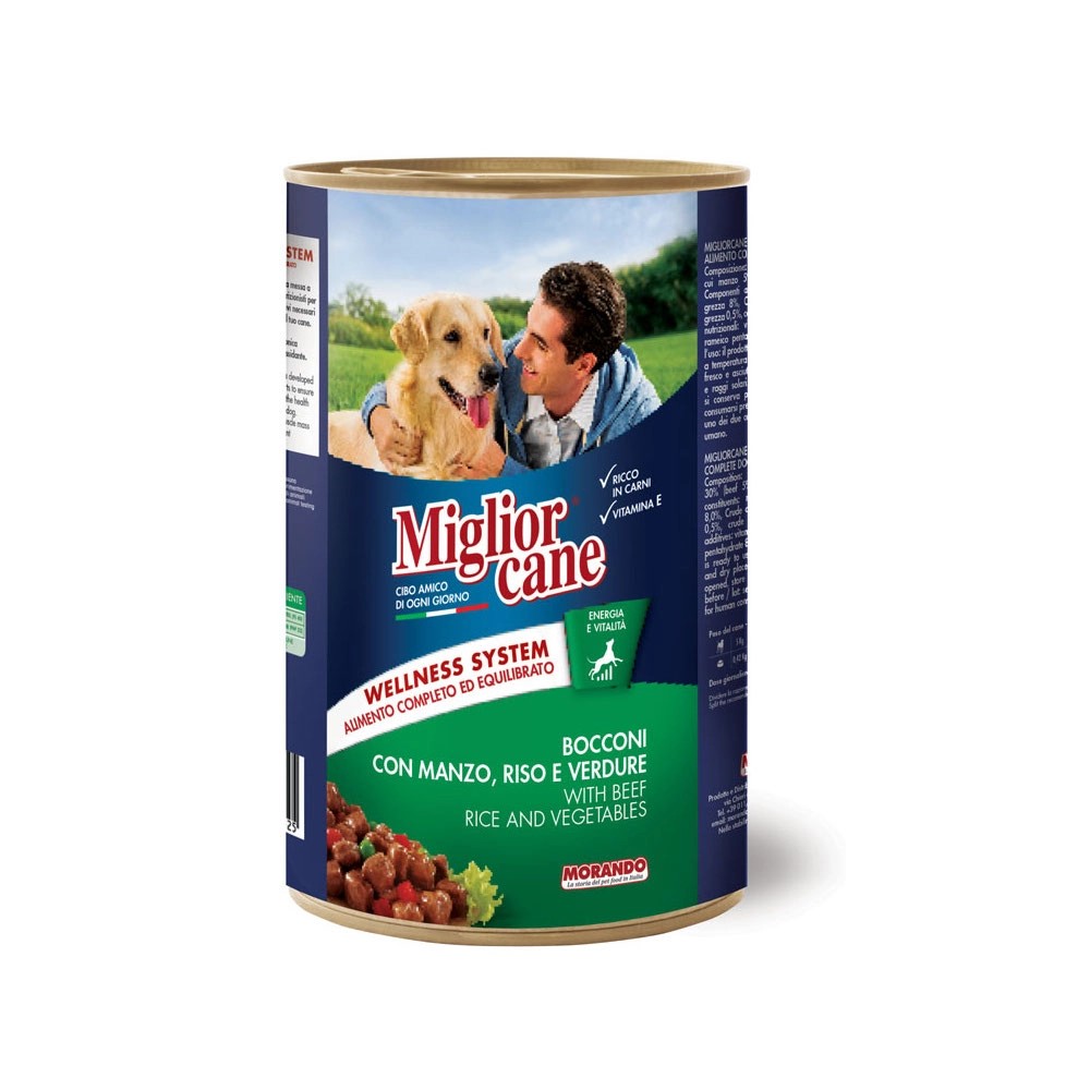 Migliorcane зі шматочками яловичини, рисом та овочами 