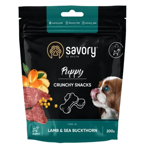 Savory Puppy Crunchy Snacks Ягня та обліпиха