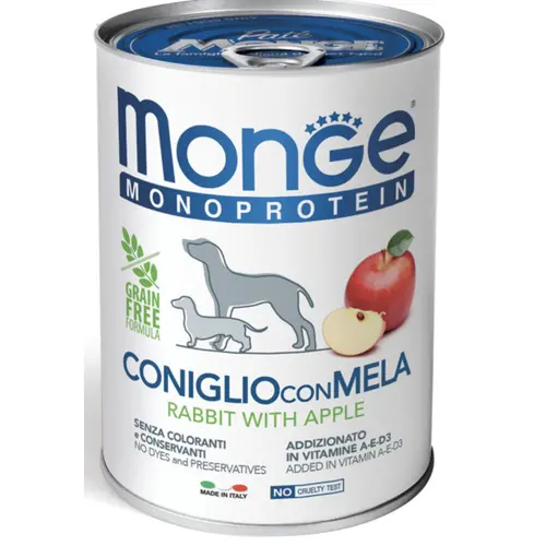 Monge Dog Wet Fruit Monoprotein с кроликом и яблоком