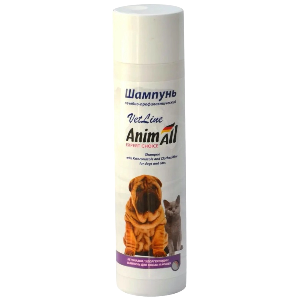 AnimAll VetLine Шампунь з хлоргексидином і кетоконазолом 