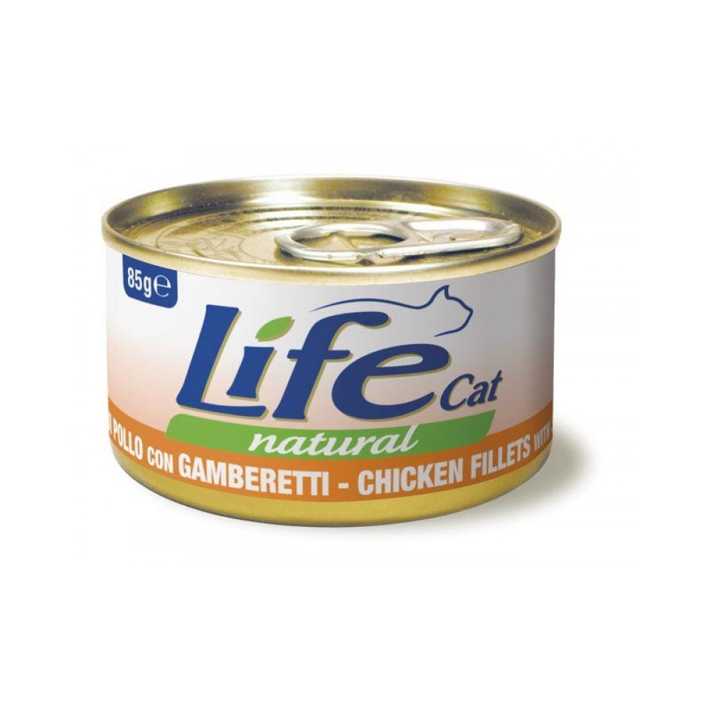 Life Cat Natural Куряче філе з креветками 