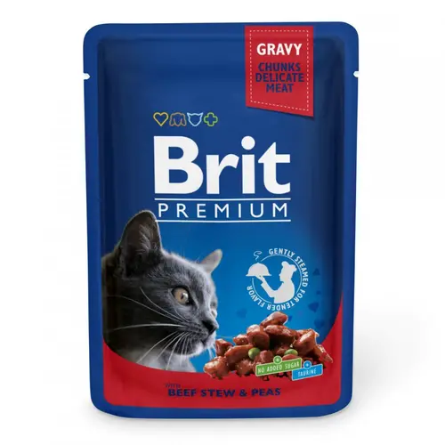 Brit Premium Cat pouch з яловичиною та горохом