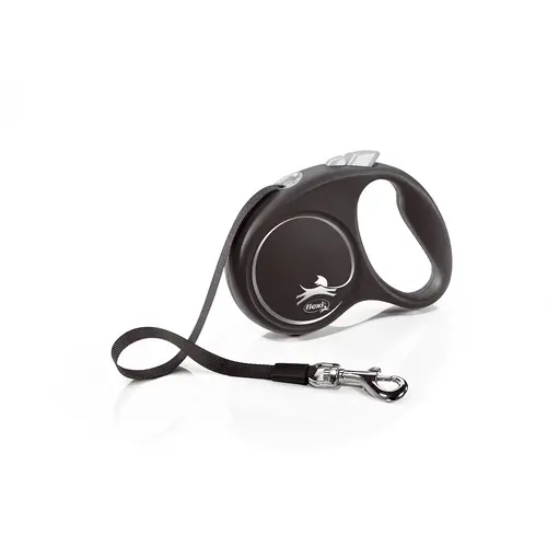 Flexi Black Design S поводок-рулетка для собак до 15 кг (лента 5м)
