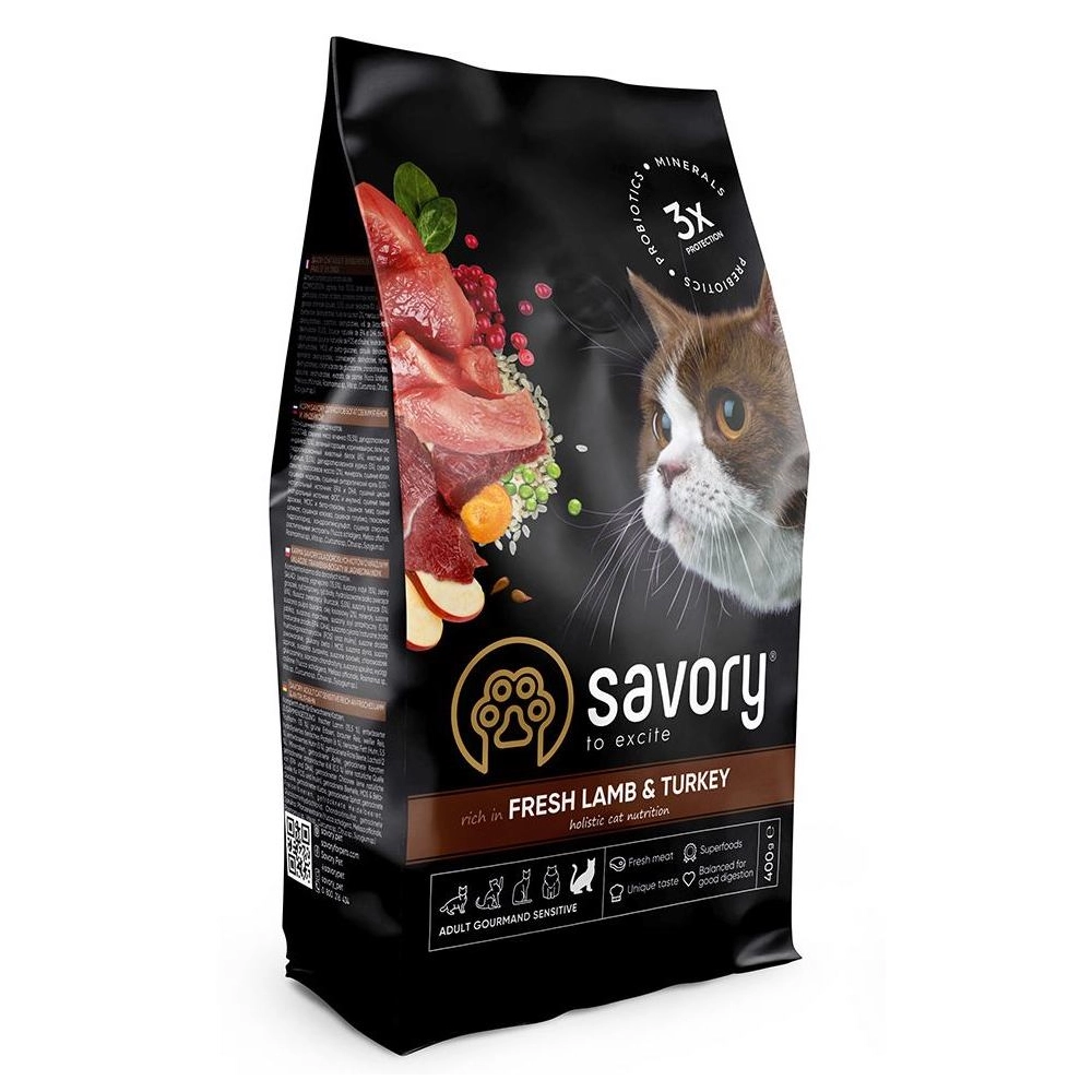 Savory Adult Cat Gourmand Свіже ягня та індичка 