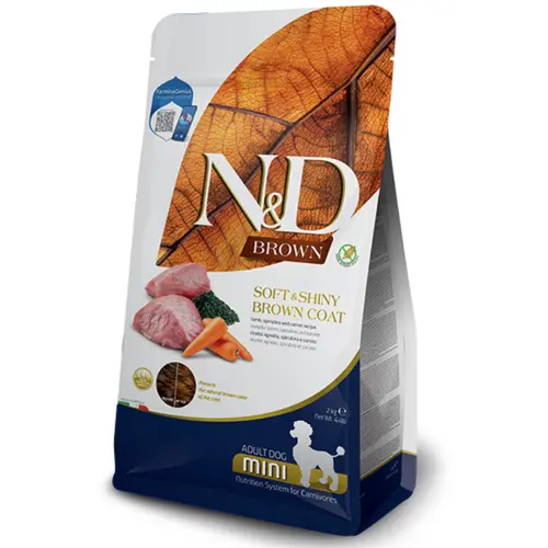 Farmina Dog N&D Grain Free Brown Lamb, Spirulina&Carrot Adult Mini