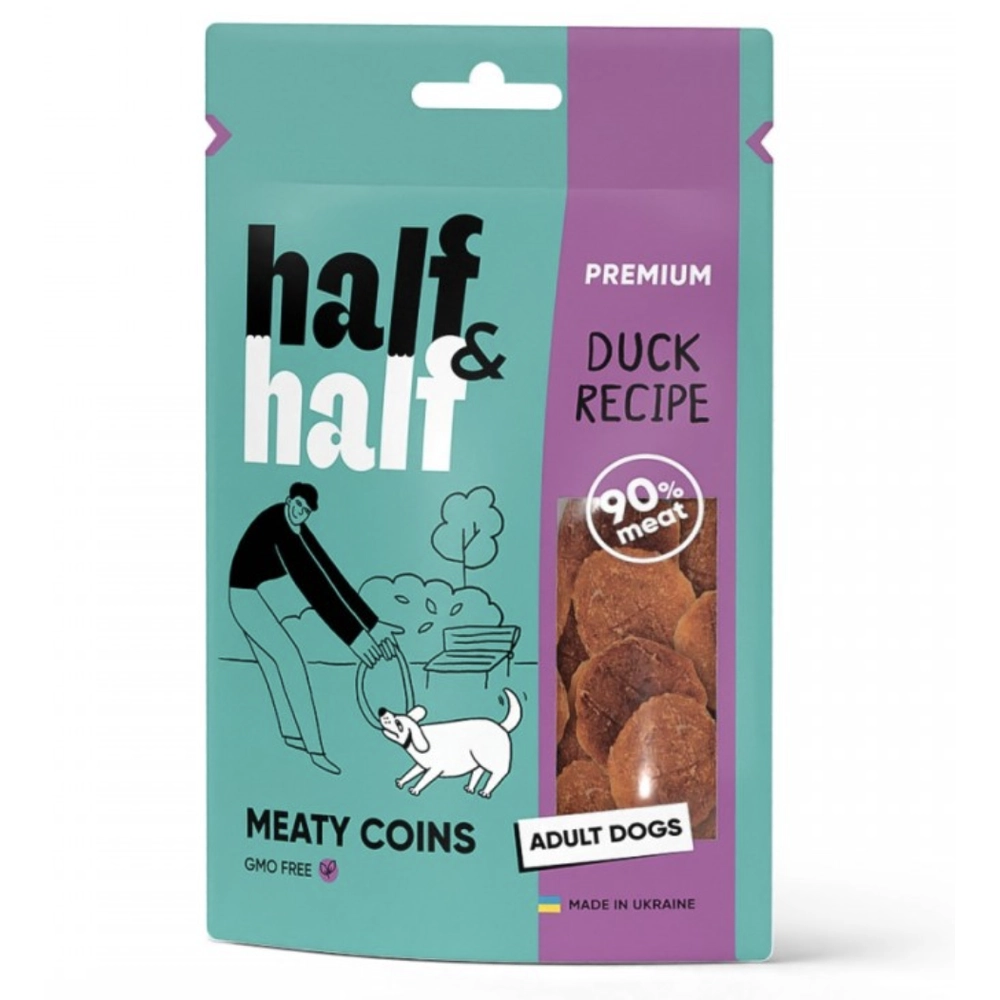 Half&Half М'ясні монетки для собак з качкою 