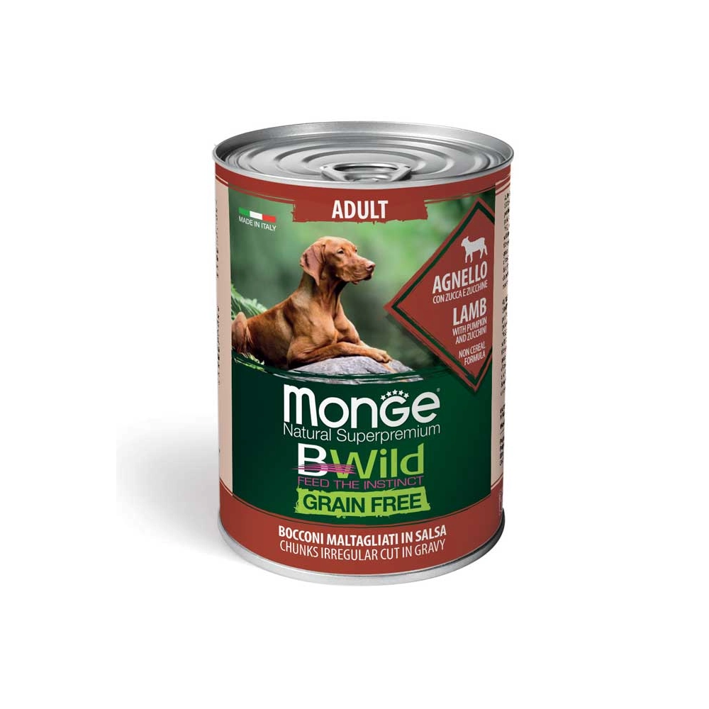 Monge Dog Wet Bwild Grain Free Adult Ягненок с тыквой и цукини 
