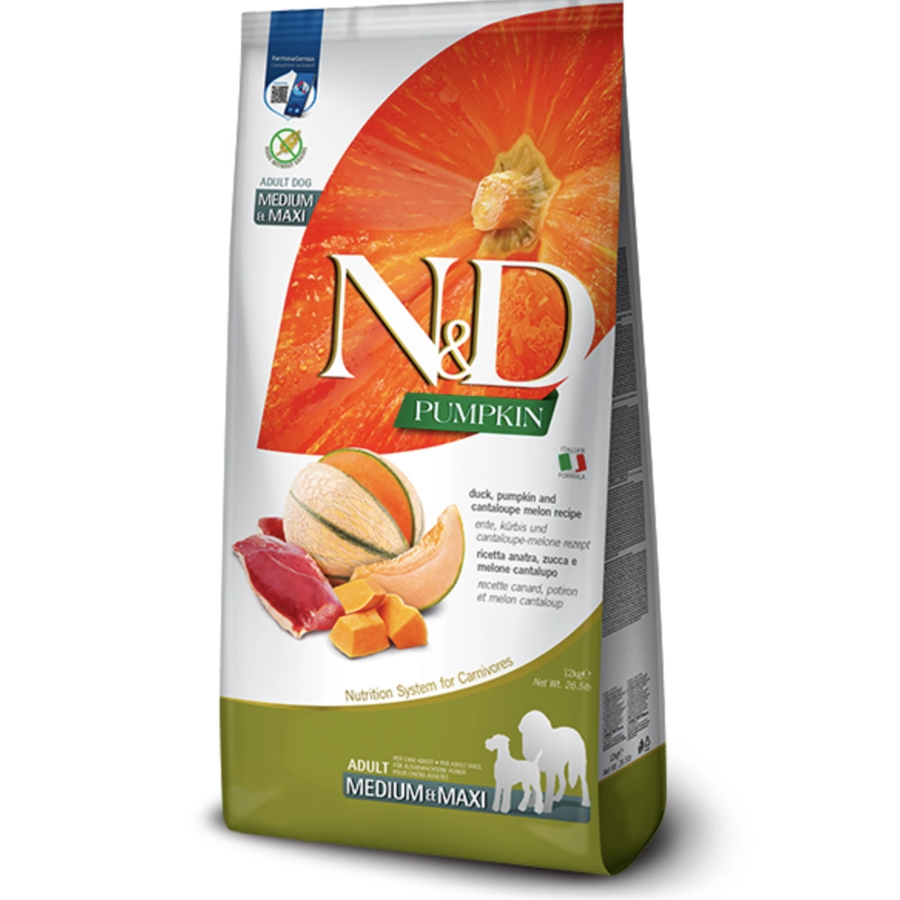 Farmina Dog N&D Grain Free Pumpkin Duck&Cantaloupe Adult Medium&Maxi 