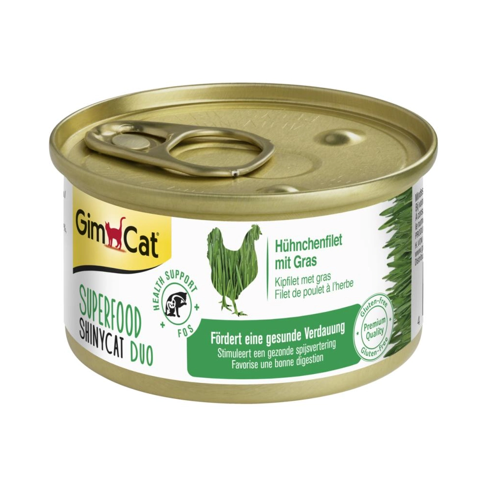 GimCat Superfood ShinyCat Duo Куряче філе з травою 