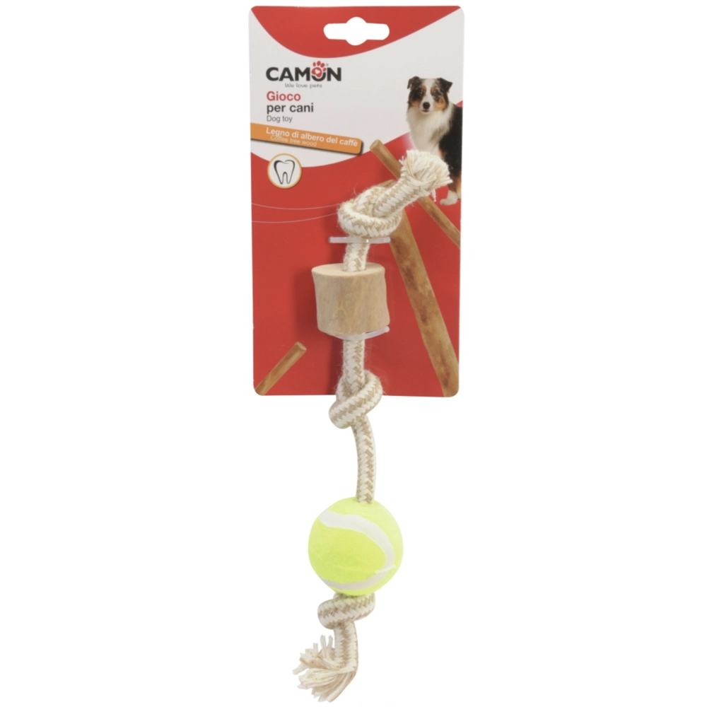 Camon Coffee Wood, Rope & Tennis Ball 