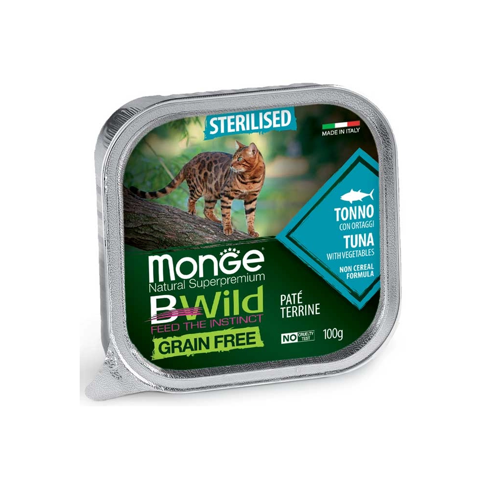 Monge Cat Bwild Grain Free Sterilised Pate Тунeць з овочами 