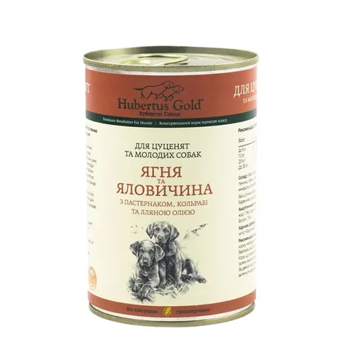 Hubertus Gold для щенков с ягненком и говядиной