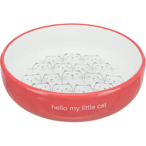 Trixie Керамічна миска з написом Hello my little cat для котів, корал