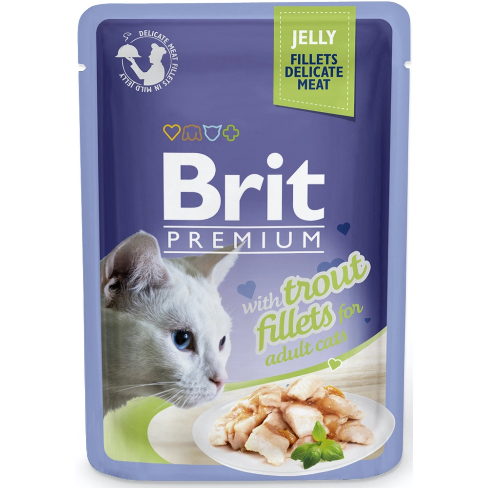Brit Premium Cat Pouch with Trout Fillets in Jelly 