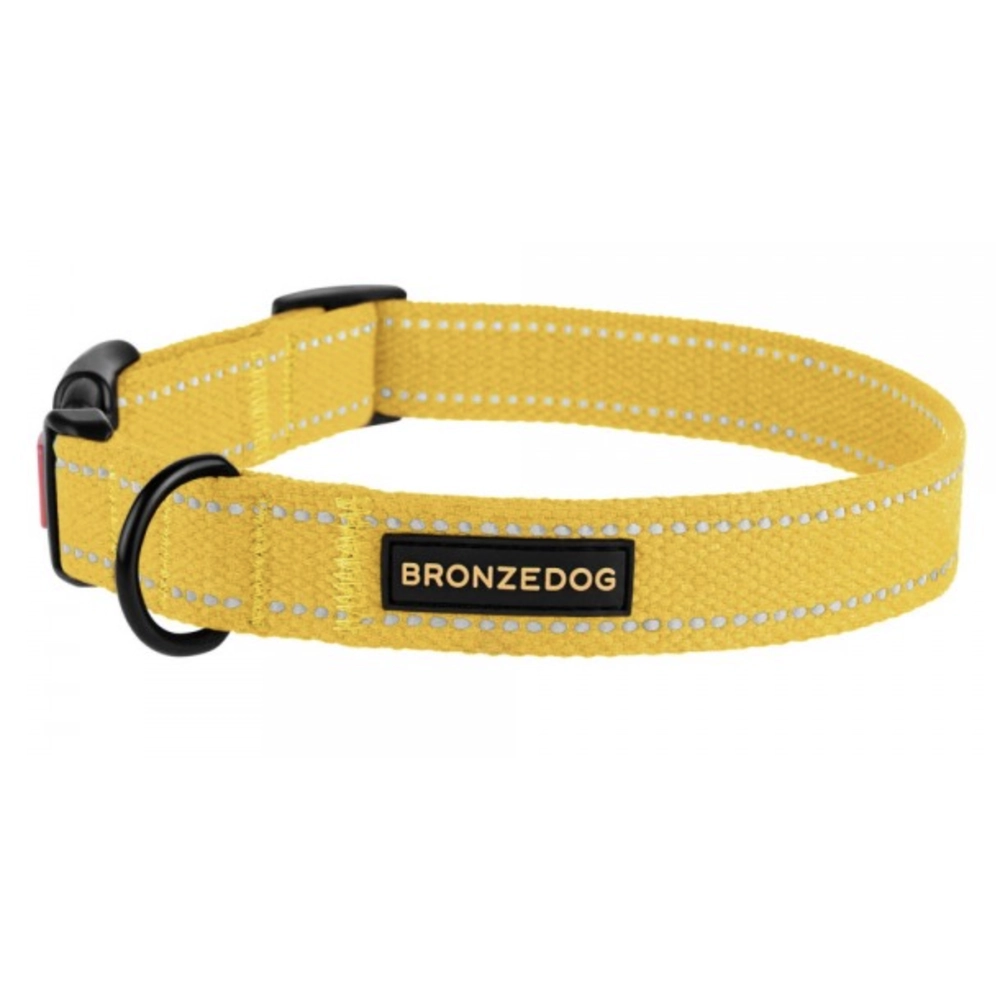 BronzeDog Брезент Ошейник для собак Жёлтый 
