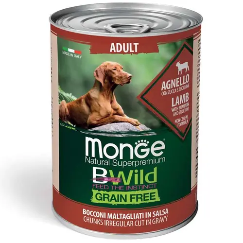 Monge Dog Wet Bwild Grain Free Adult Ягня з гарбузом і цукіні