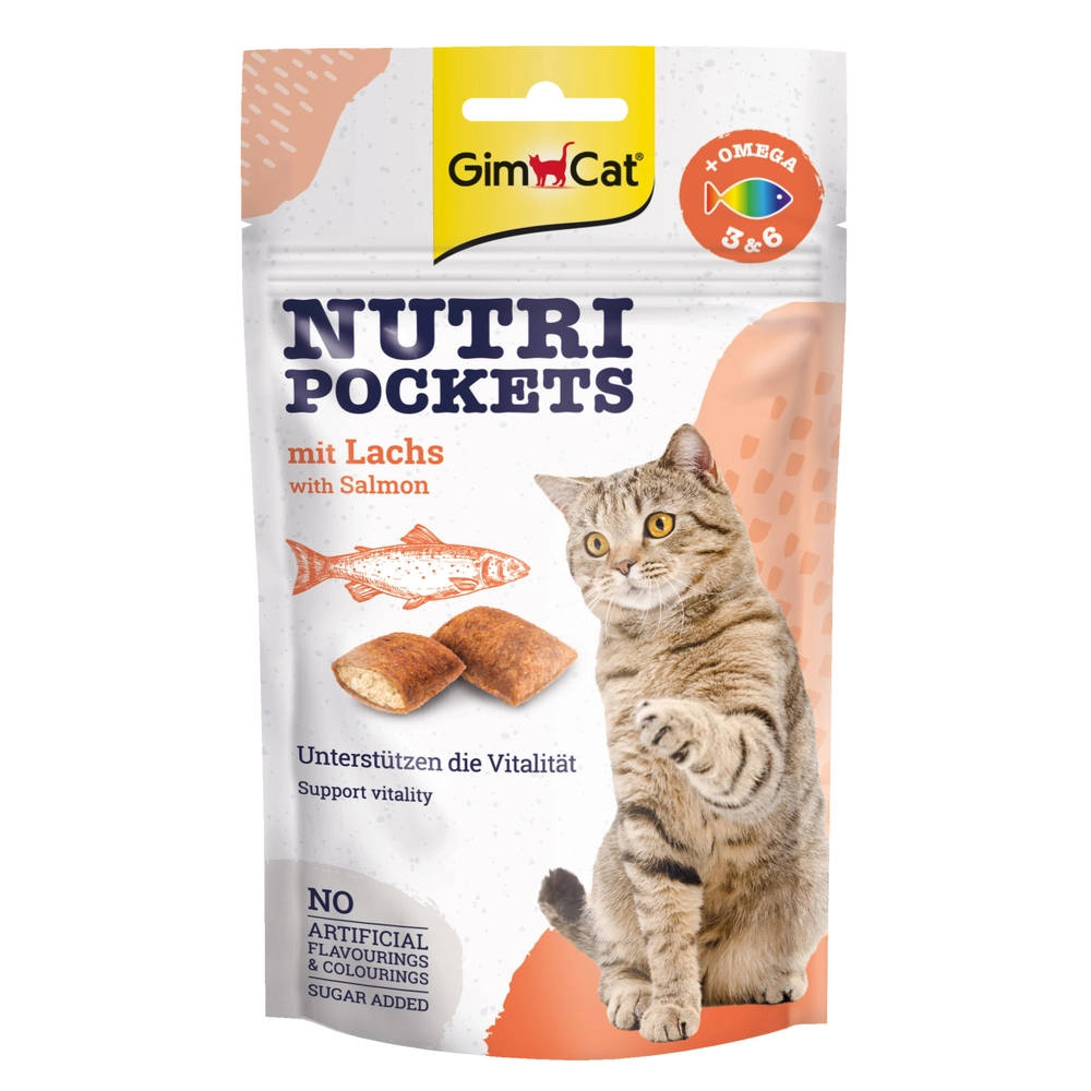 GimCat Nutri Pockets з лососем та омега-3 і 6 