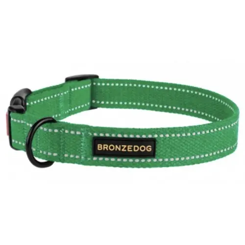 BronzeDog Брезент Ошейник для собак Изумрудный