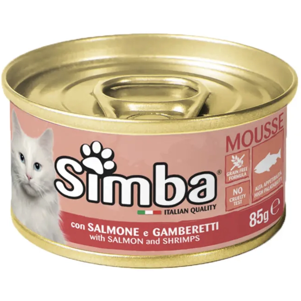 Monge Simba Cat Mousse с лососем и креветкой  