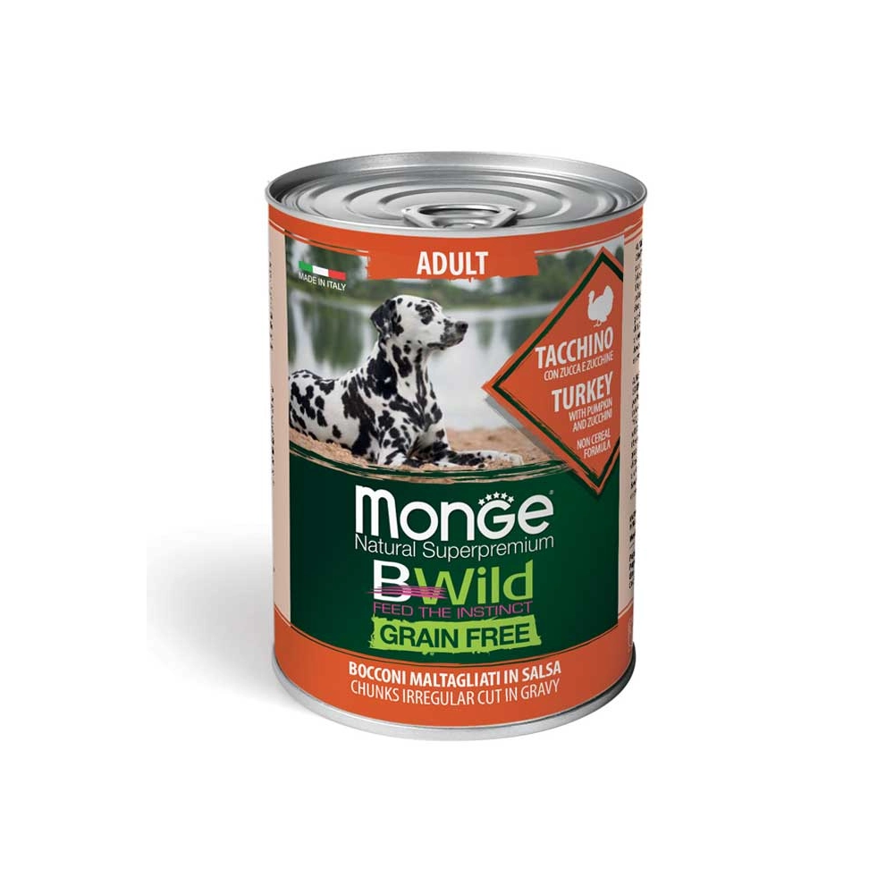 Monge Dog Wet Bwild Grain Free Adult Індичка з гарбузом і цукіні 