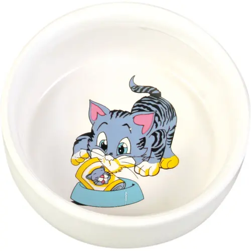Trixie Керамическая миска с рисунком Cat & Bowl для кошек