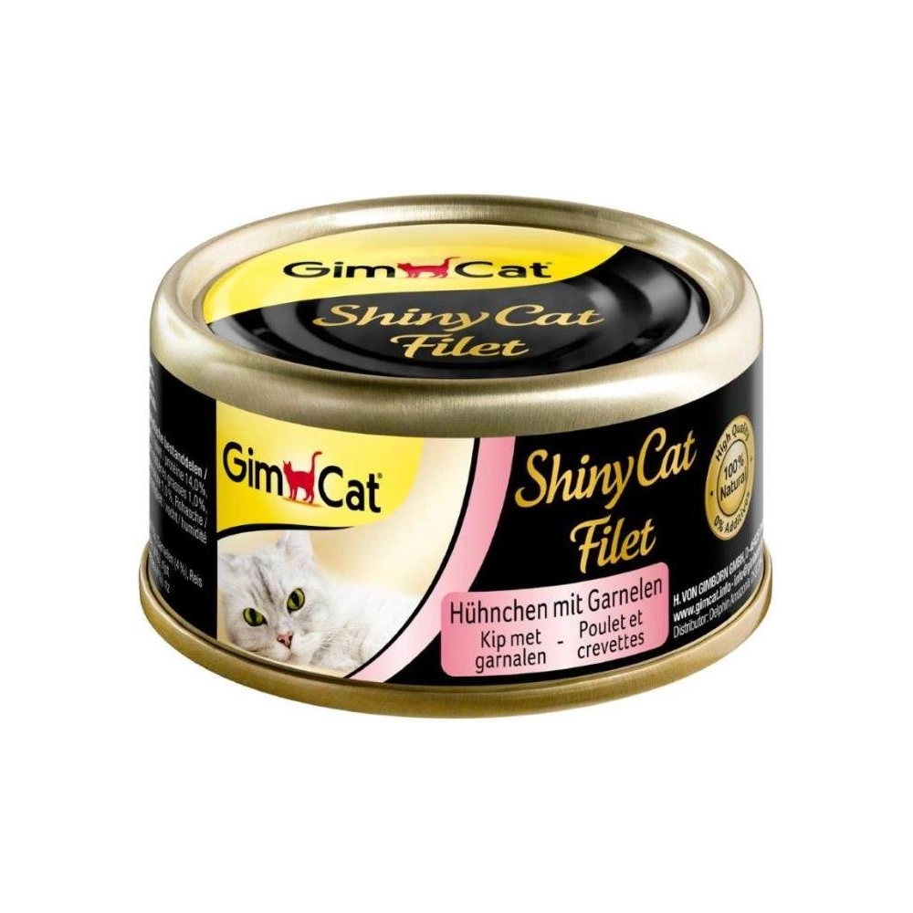 GimCat ShinyCat Filet с курицей и креветками 