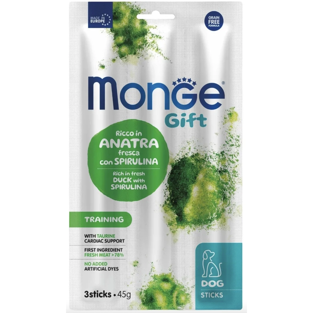 Monge Gift Dog Training Утка со спирулином 