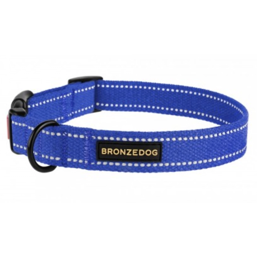 BronzeDog Брезент Нашийник для собак Волошковий 